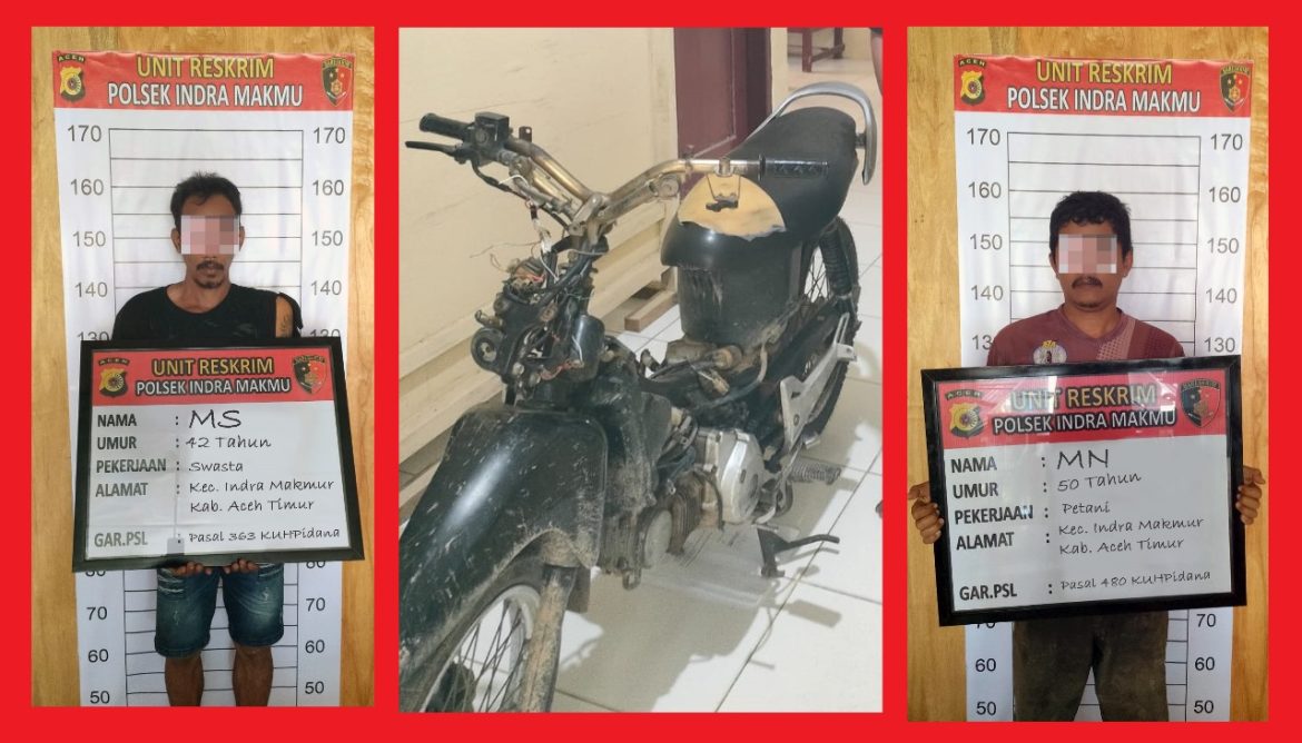 Dipimpin Langsung Oleh Kapolsek, Anggota Polsek Indra Makmur Berhasil Mengamankan Pelaku Pencurian Sepeda Motor dan Penadahnya
