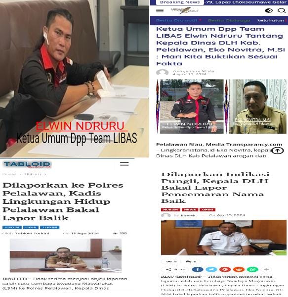 Diduga Pungli Di Dinas DLH Pelalawan, Kadis DLH Suruh Ormas Temui Team Libas 