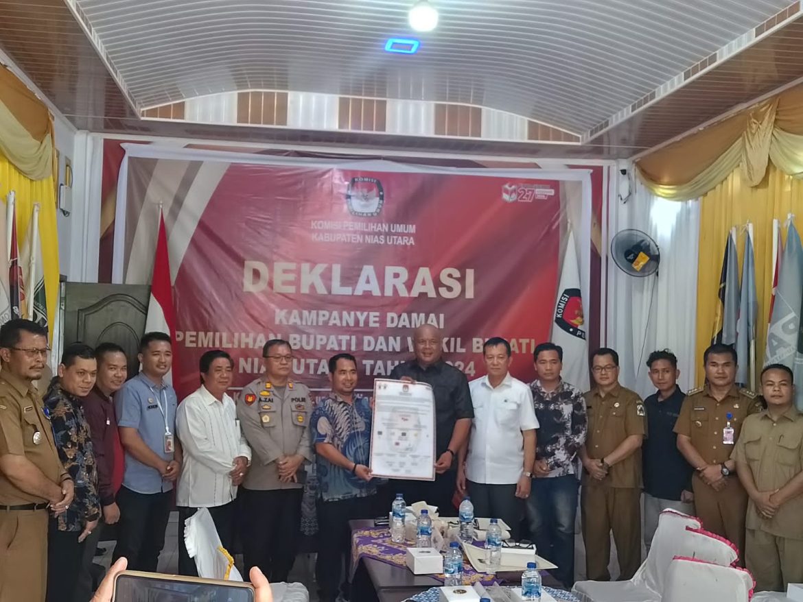 KPU Kabupaten Nias Utara Menggelar Deklarasi Kampanye Damai Pemilihan Bupati dan Wakil Bupati