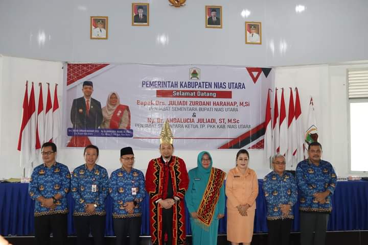 Penyambutan Pjs. Bupati Nias Utara dan Pjs. Ketua TP-PKK Kabupaten Nias Utara