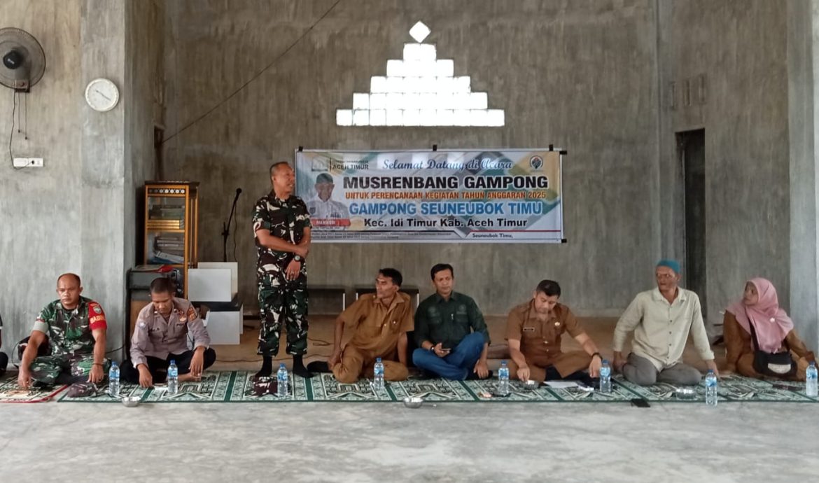 Danramil 05/Idi Rayeuk, Kapten Arh Nana Sutiana Menghadiri Acara Musrenbang Desa Seuneubok Timu