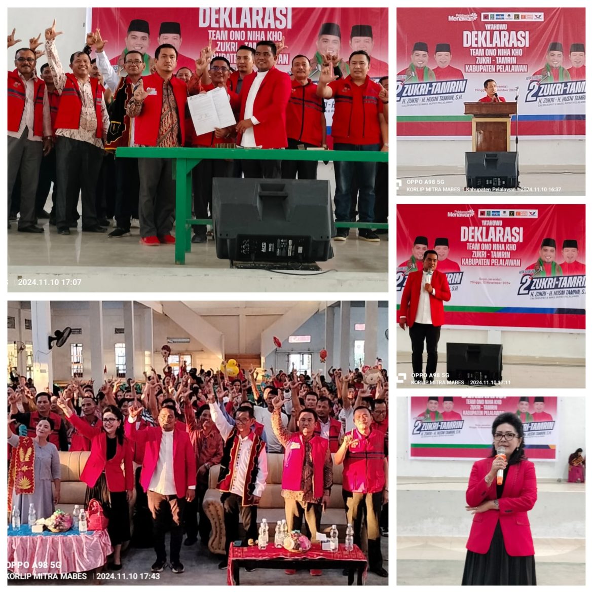 Ribuan Masyarakat Nias Pelalawan Deklarasikan Serta Pengukuhan Team Pemenangan ONO NIHA Kho Zukri-Tamrin