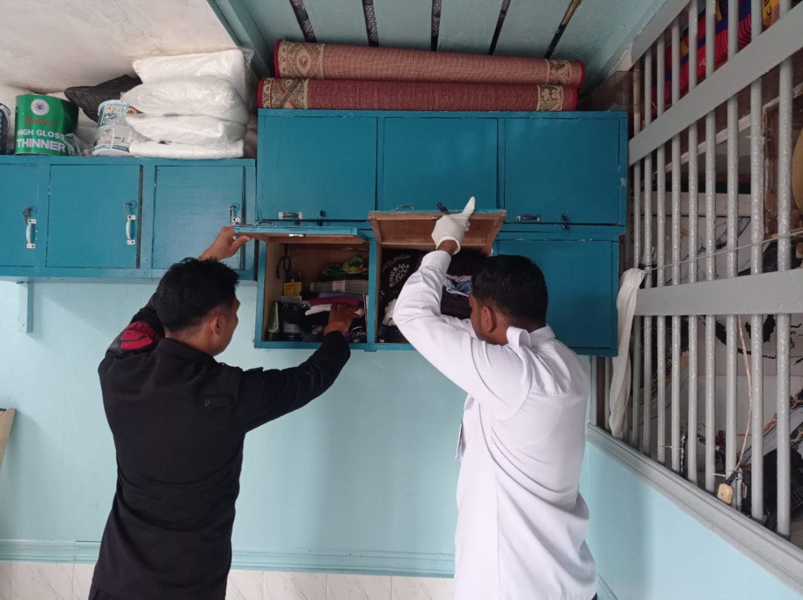 Lapas Pasir Pangarayan Lakukan Inspeksi Rutin Mendadak Pada 2 Kamar Hunian Warga Binaan