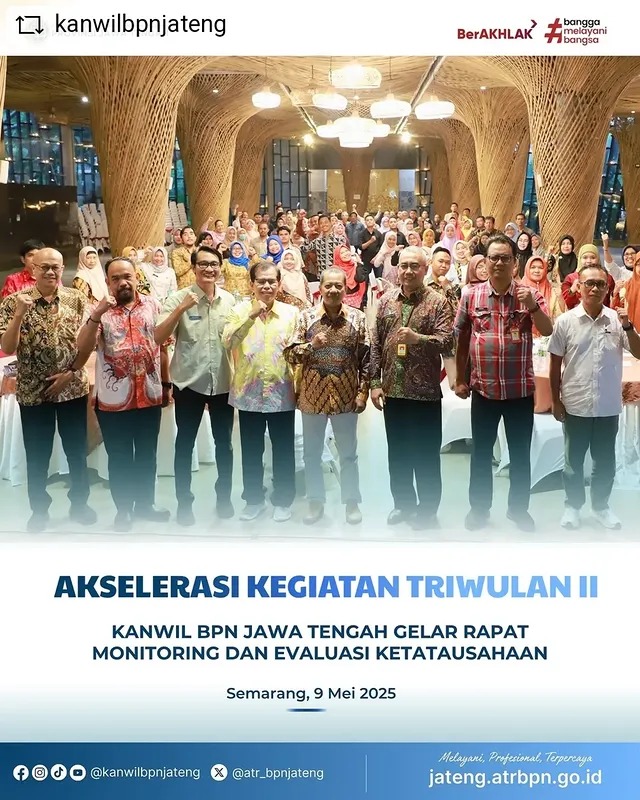 ATR/BPN Prov Jawa Tengah menggelar kegiatan Monitoring dan Evaluasi (Monev) Ketatausahaan