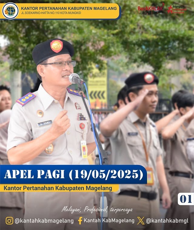 Kegiatan Apel Pagi pegawai Kantor Pertanahan Kabupaten Magelang