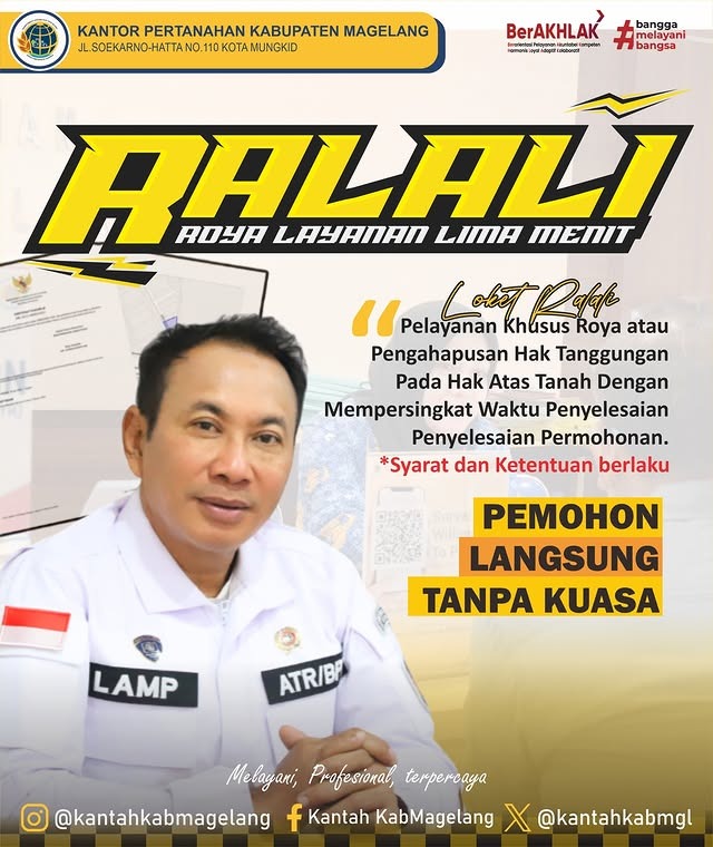 Kepala Kanwil BPN Prov Jawa Tengah Resmikan Layanan ” RALALI”