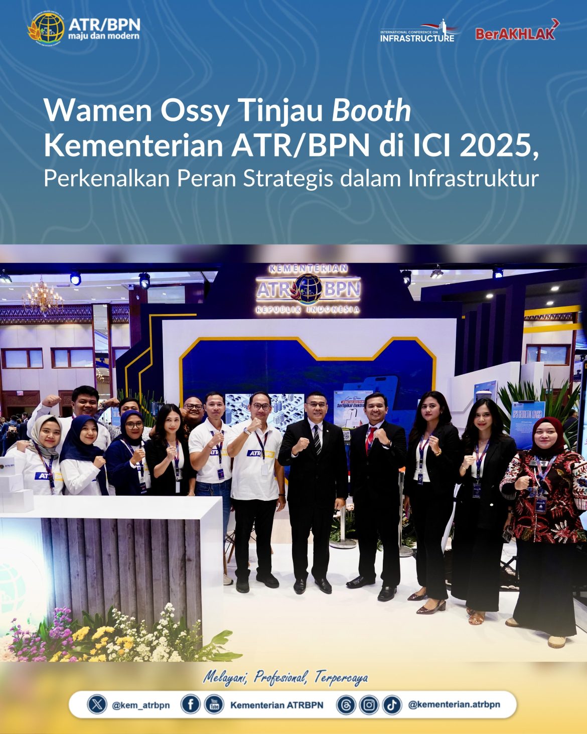 Wamen Ossy Tinjau _Booth_ Kementerian ATR/BPN di ICI 2025, Perkenalkan Peran Strategis dalam Infrastruktur