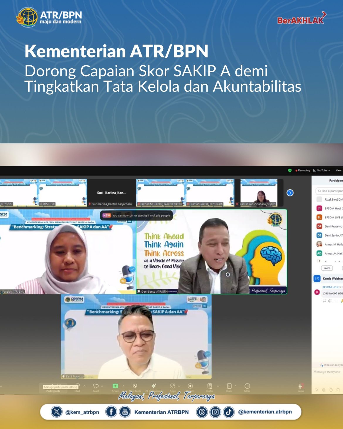 Kementerian ATR/BPN Dorong Capaian Skor SAKIP A demi Tingkatkan Tata Kelola dan Akuntabilitas