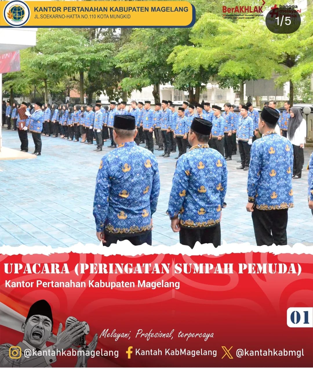 Upacara Peringatan Hari Sumpah Pemuda Kantor Pertanahan Kabupaten Magelang