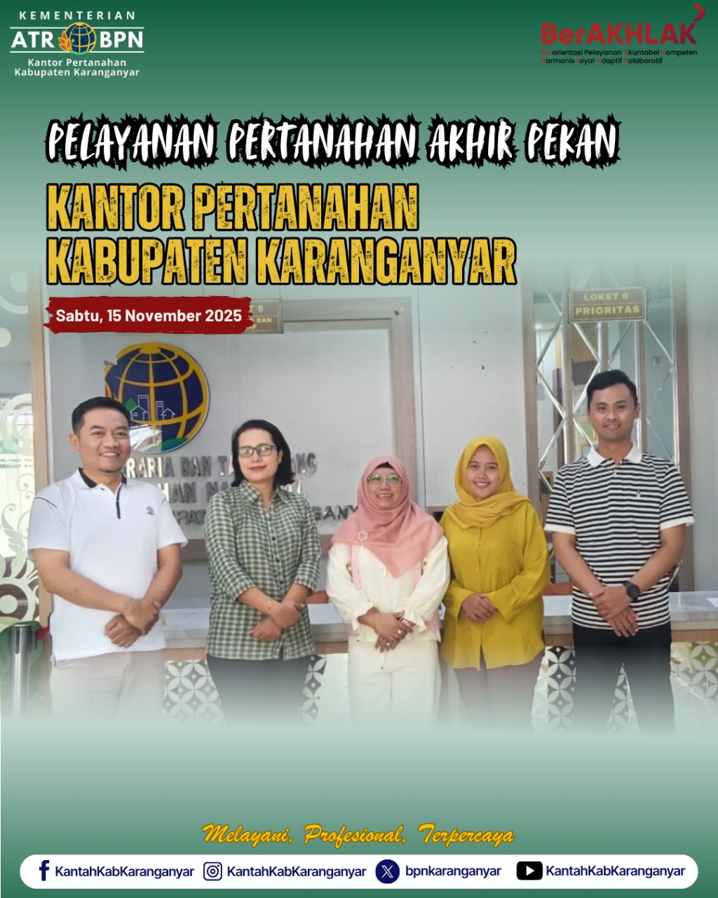 Pelayanan Pertanahan Akhir Pekan Kantor Pertanahan Kabupaten Karanganyar