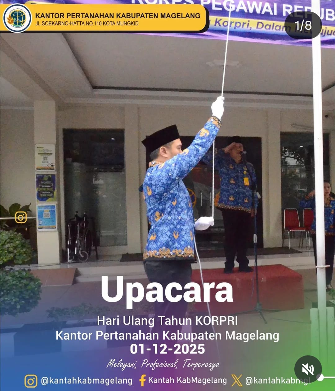 Upacara Hari Ulang Tahun KORPRI Kantor Pertanahan Kabupaten Magelang