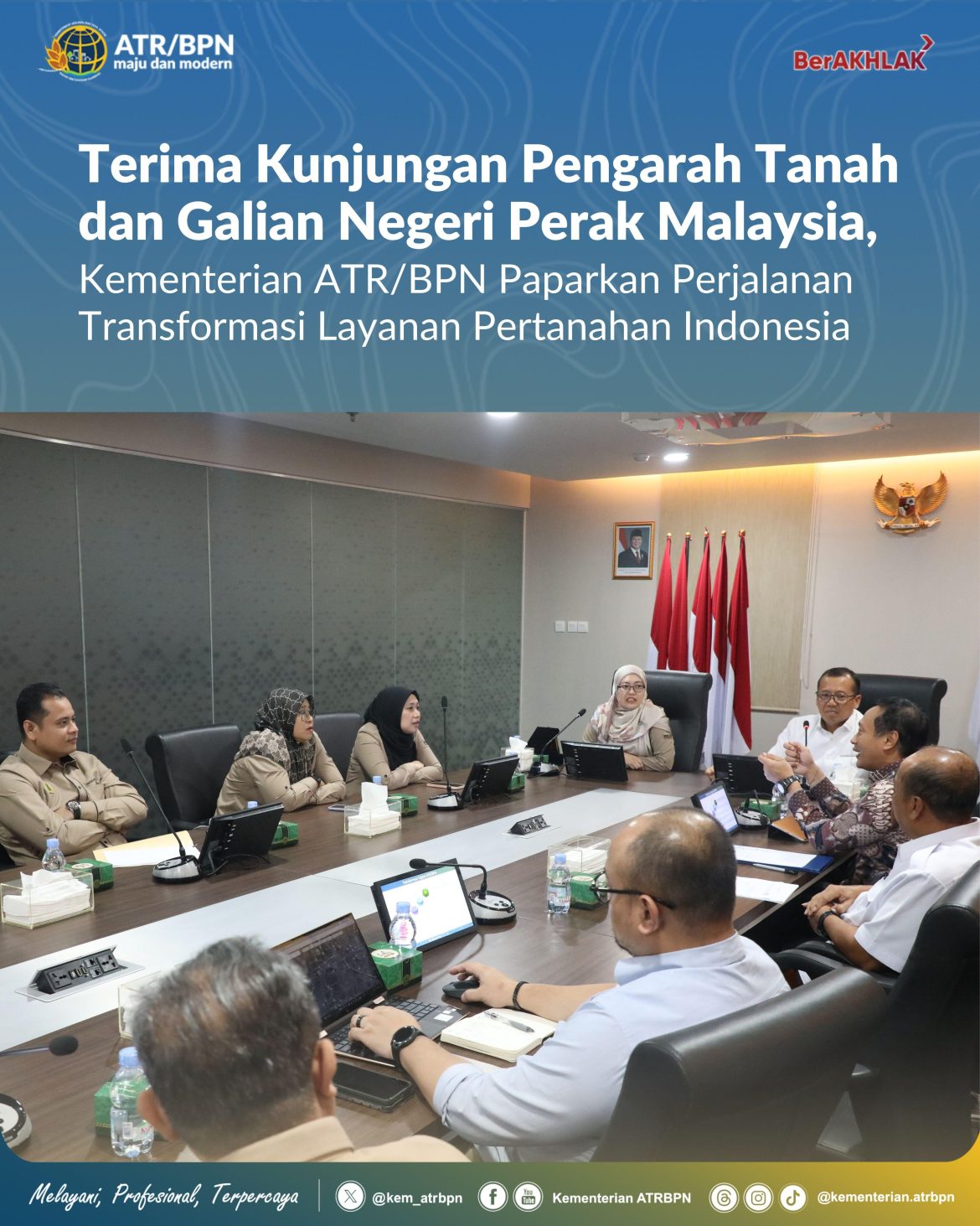 Terima Kunjungan Pengarah Tanah dan Galian Negeri Perak Malaysia, Kementerian ATR/BPN Paparkan Perjalanan Transformasi Layanan Pertanahan Indonesia