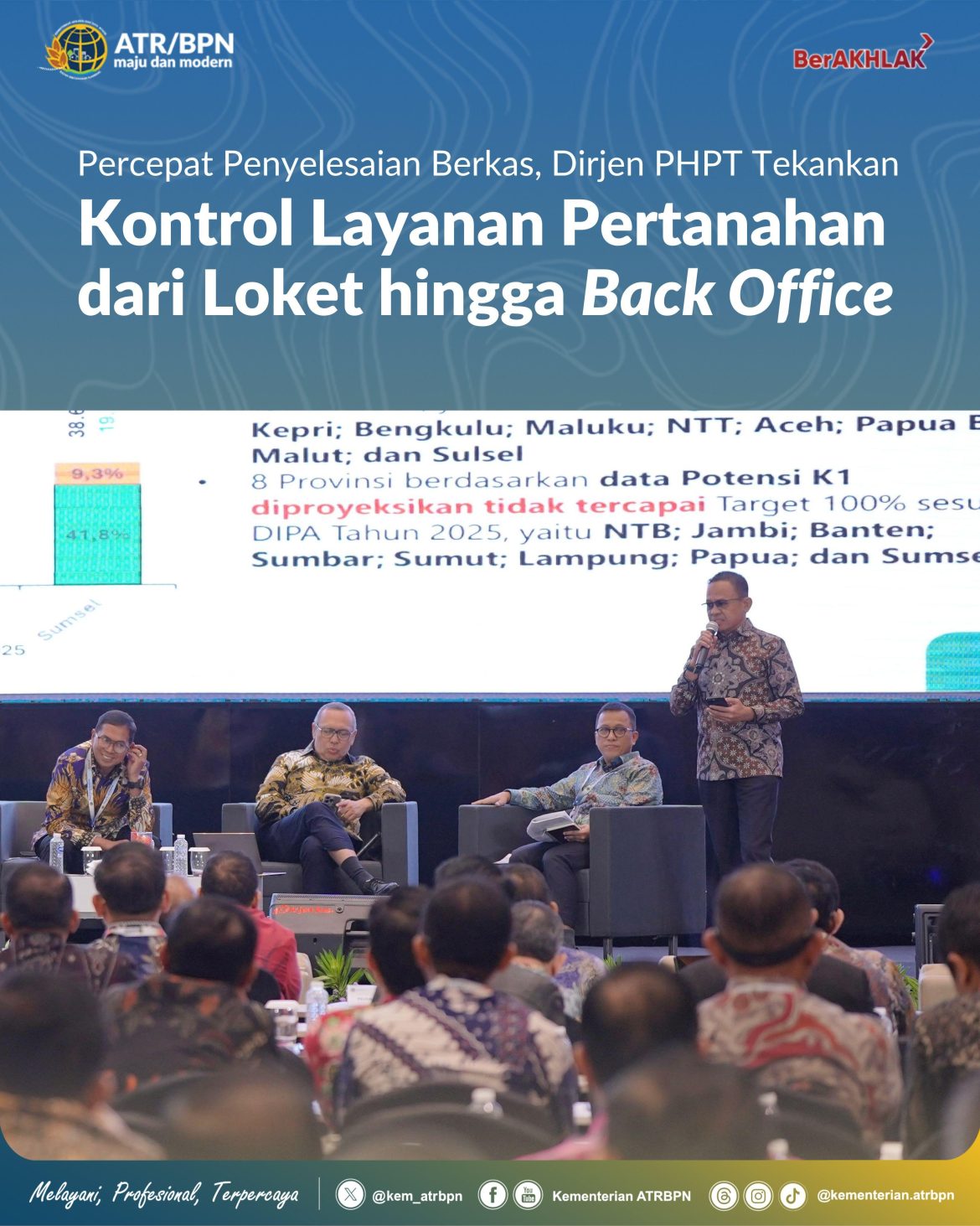 Percepat Penyelesaian Berkas, Dirjen PHPT Tekankan Kontrol Layanan Pertanahan dari Loket hingga Back Office