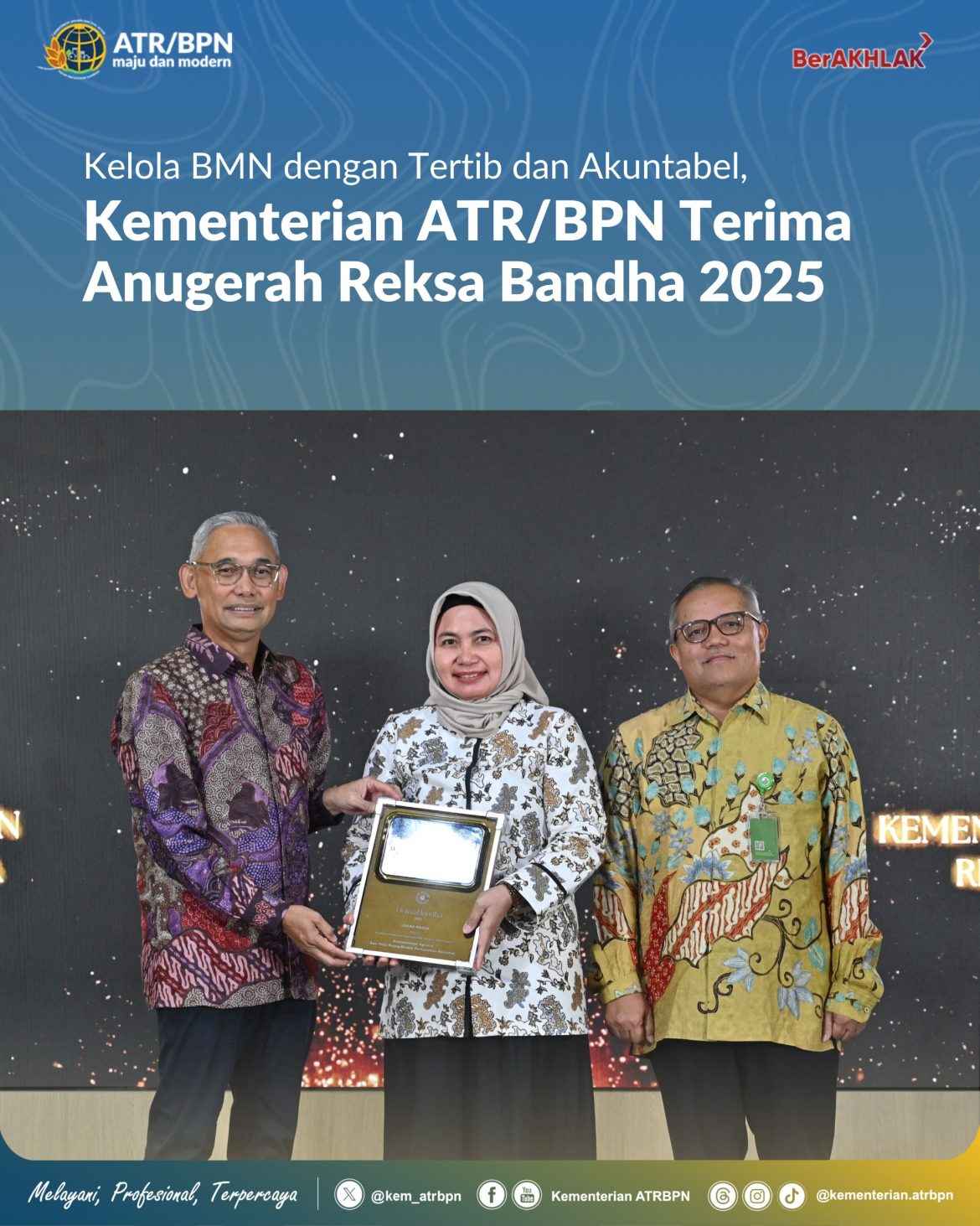 Kelola BMN dengan Tertib dan Akuntabel, Kementerian ATR/BPN Terima Anugerah Reksa Bandha 2025