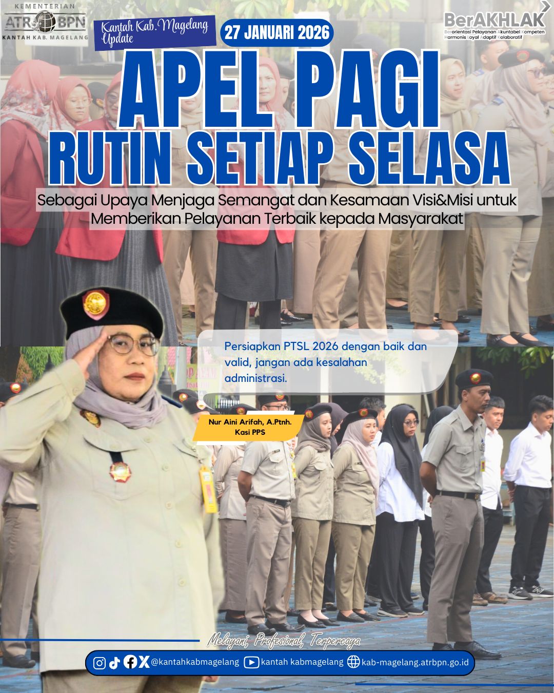 Kantor Pertanahan Kabupaten Magelang melaksanakan Apel Pagi