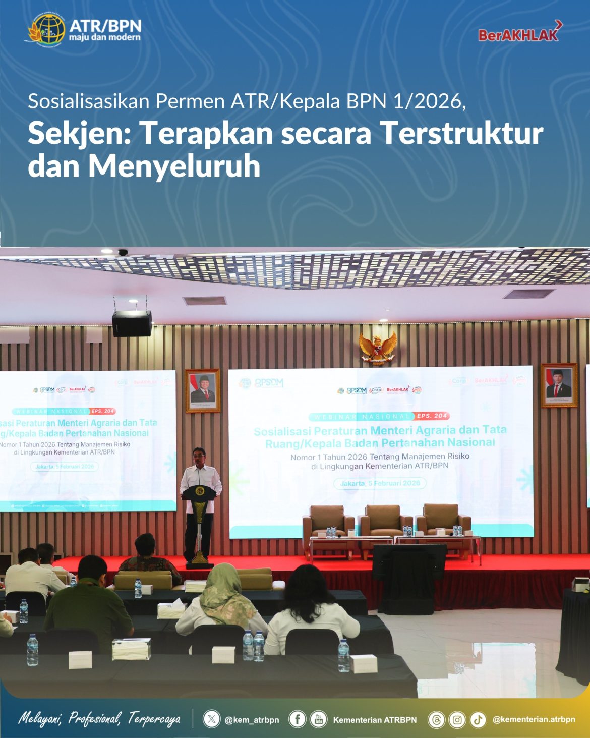 Sosialisasikan Permen ATR/Kepala BPN 1/2026, Sekjen: Terapkan secara Terstruktur dan Menyeluruh