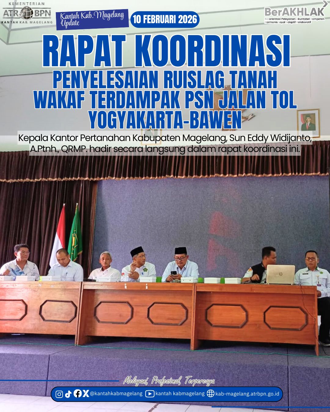 Rapat Koordinasi Penyelesaian Ruslag Tanah Wakaf Terdampak PSN Jalan Tol Yogyakarta – Bawen