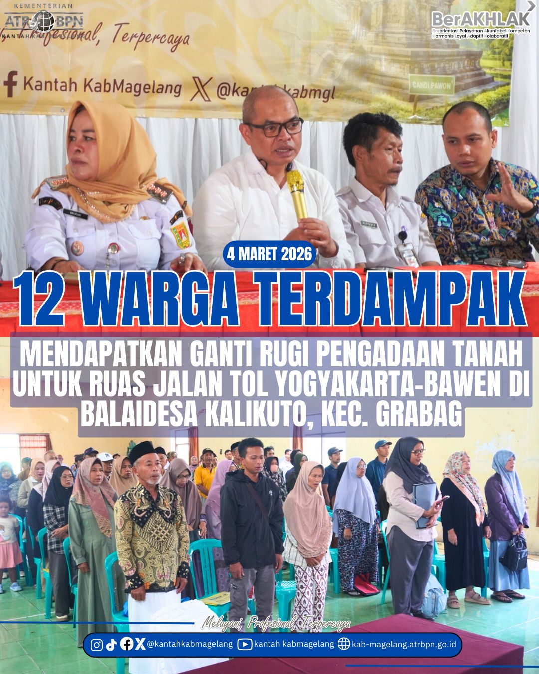 Pemberian Ganti Rugi Pembangunan Tol Yogya – Bawen