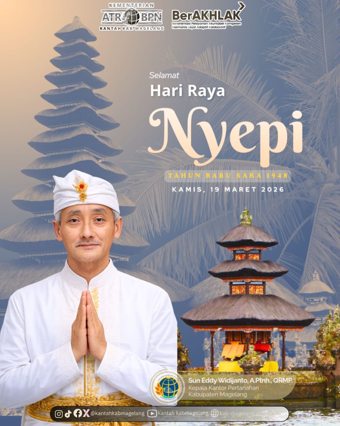 Kantor Pertanahan Kab. Magelang mengucapkan Selamat Hari Raya Nyepi