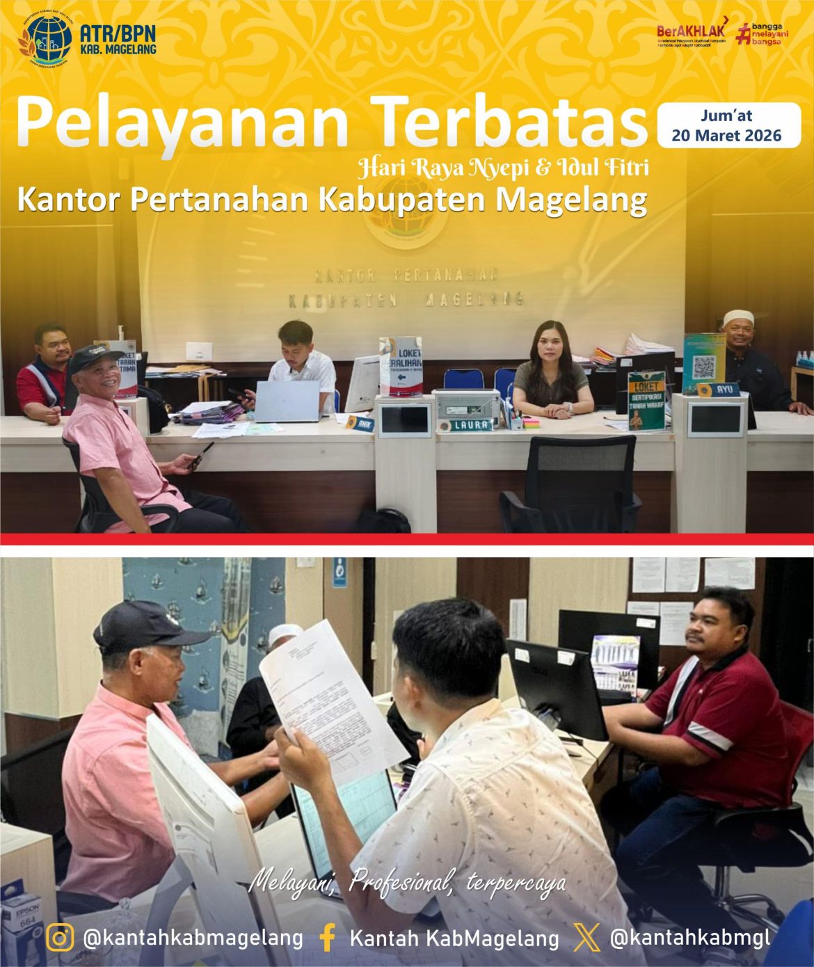 Pelayanan Terbatas 20 Maret 2026