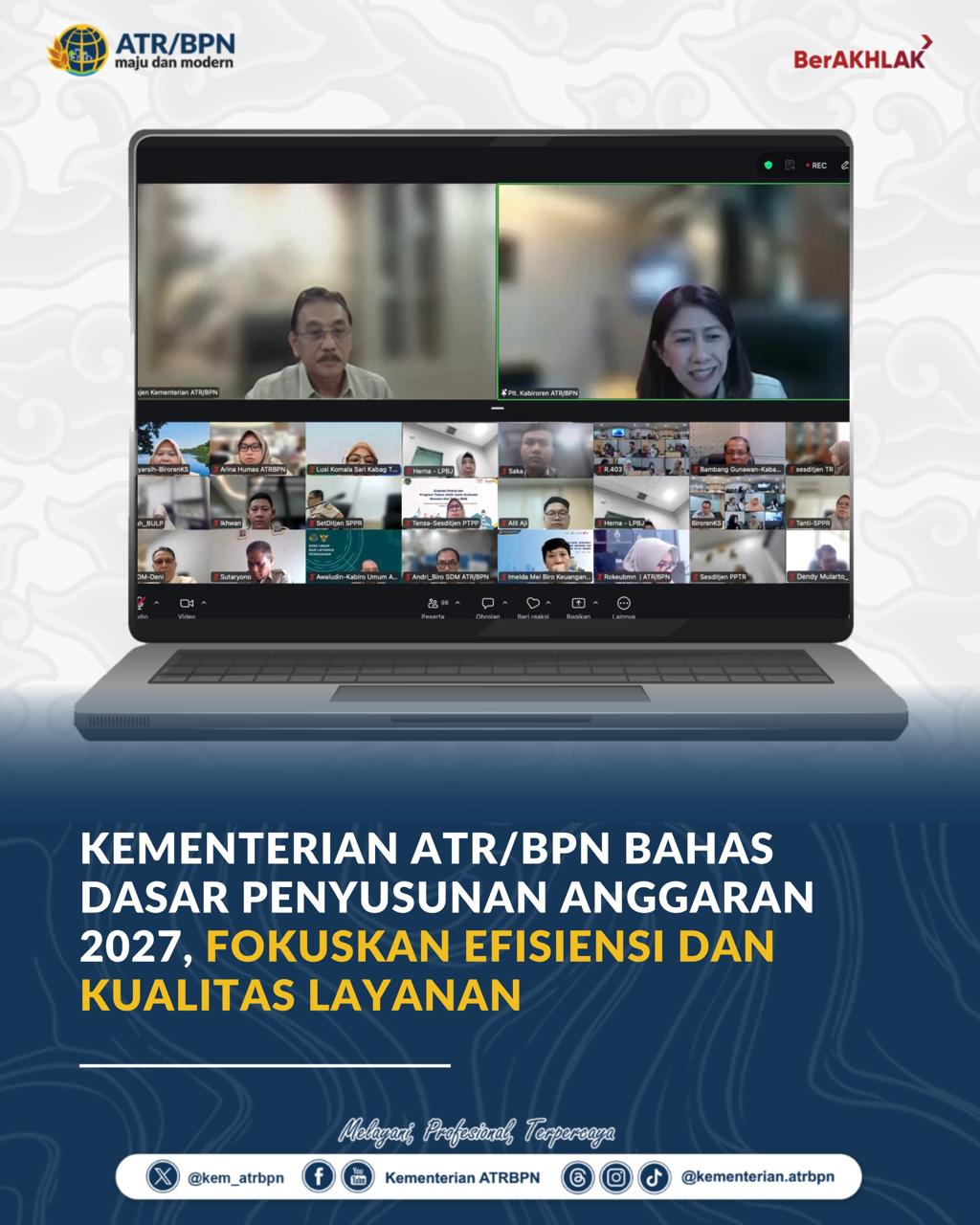 Kementerian ATR/BPN Bahas Dasar Penyusunan Anggaran 2027, Fokuskan Efisiensi dan Kualitas Layanan