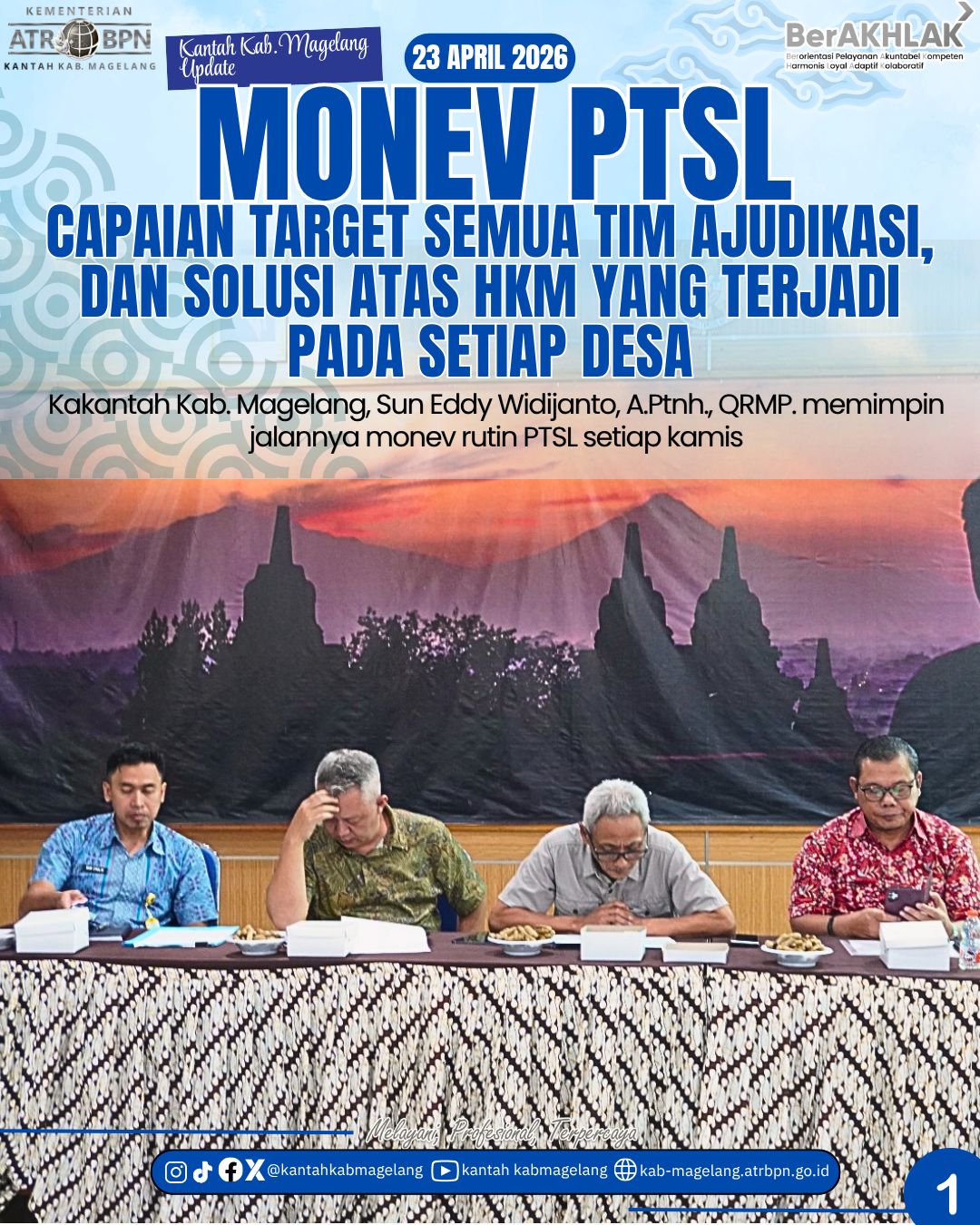 Monitoring dan Evaluasi Pendaftaran Tanah Sistematis Lengkap Tahun 2026 Kantah Kabupaten Magelang