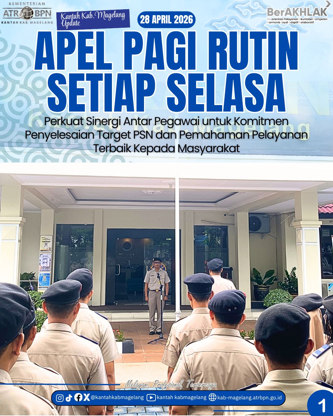 Kantor Pertanahan Kabupaten Magelang Melaksanakan Apel Pagi