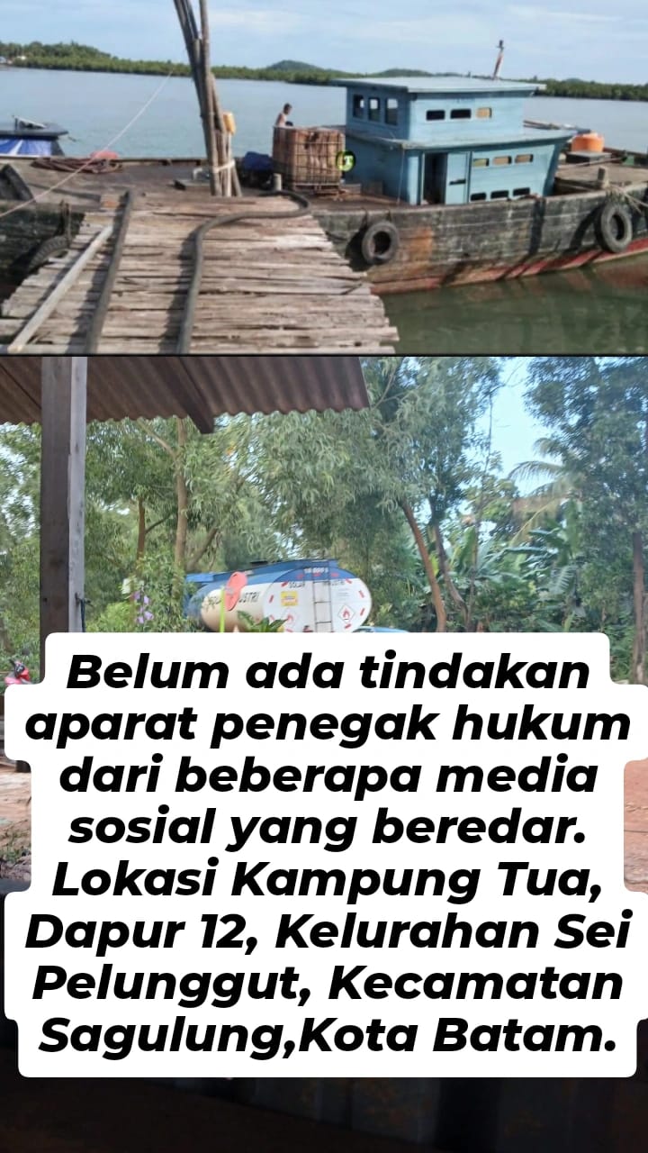 Dugaan praktik penimbunan Bahan Bakar Minyak (BBM) jenis solar ilegal kembali mencuat di pesisir pantai Kampung Tua, RT 04 Dapur 12, Kelurahan Sungai Pelunggut, Kecamatan Sagulung, Kota Batam, Provinsi Kepulauan Riau
