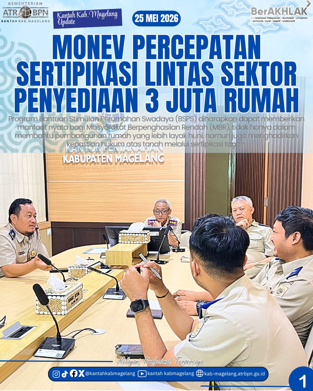 Monev Percepatan Sertipikasi Lintas Sektor Penyediaan 3 Juta Rumah