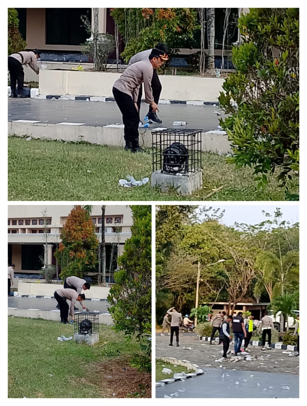 Usai Amankan Unjuk Rasa Polres Oku Timur Gelar Peduli Kebersihan