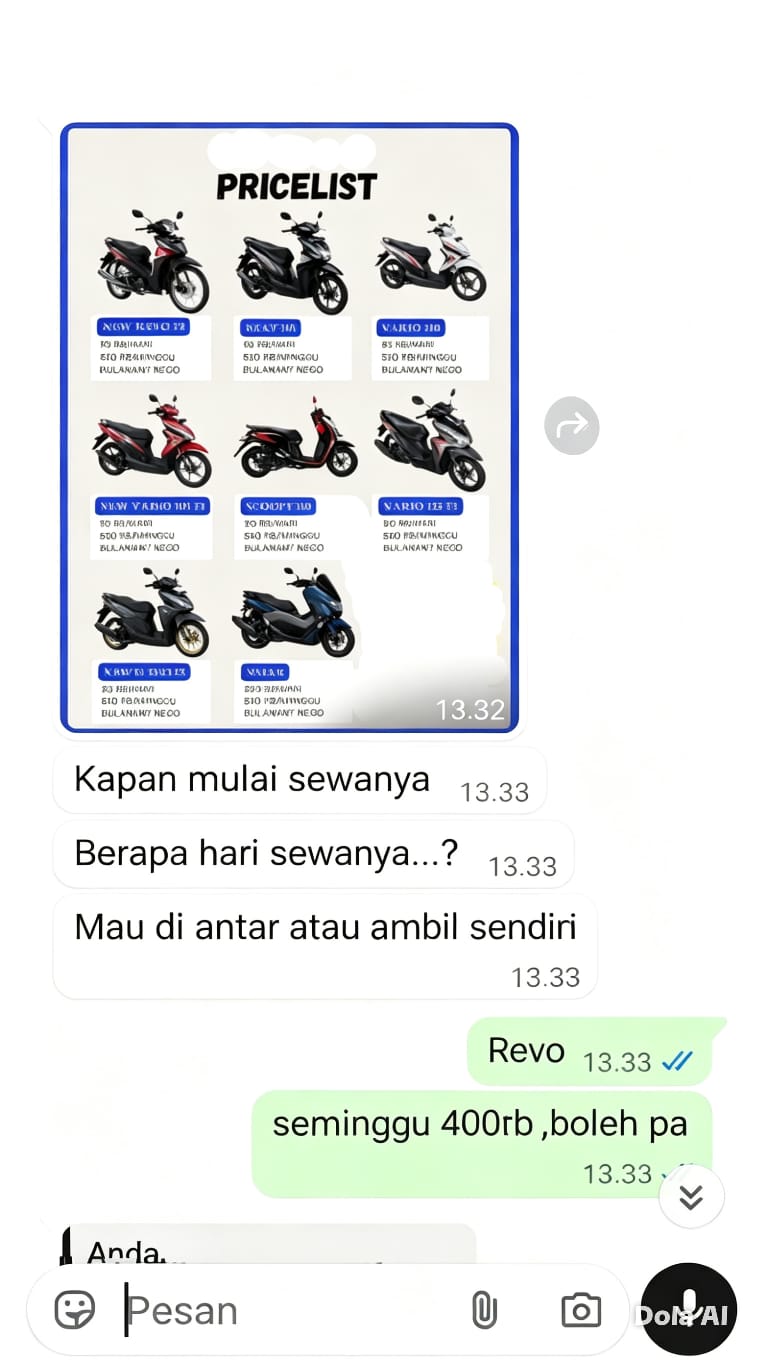 Waspada!!!! Modus Penipuan Sewa Kendaraan Mengatasnamakan Tajam Rental