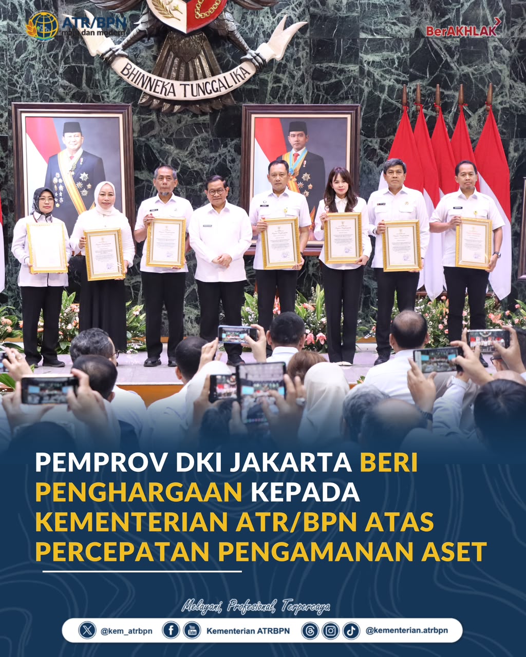 Pemprov DKI Jakarta Beri Penghargaan kepada Kementerian ATR/BPN atas Percepatan Pengamanan Aset