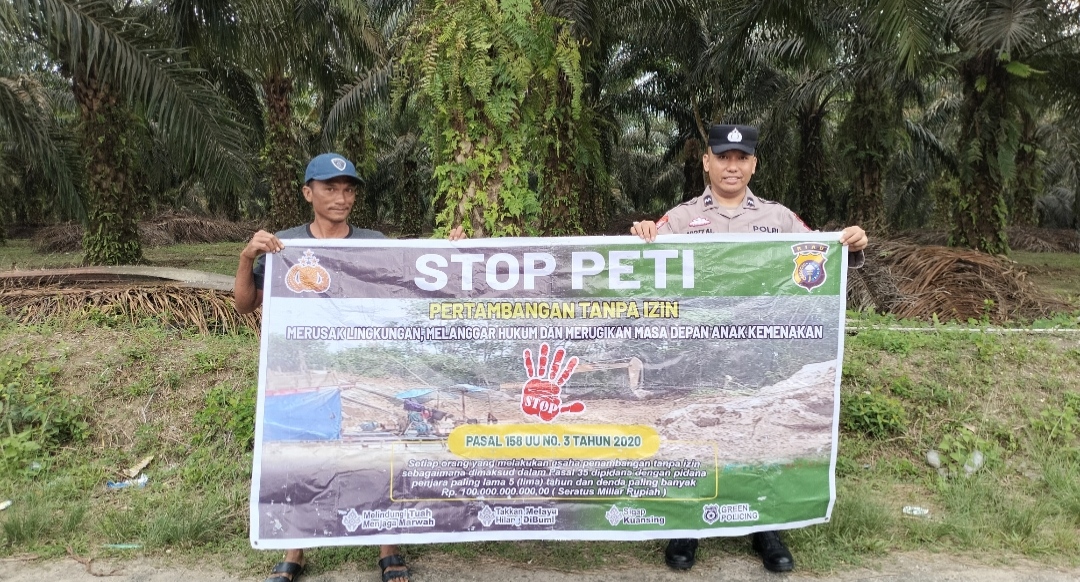 Cegah Pertambangan Ilegal, Polsek Jajaran Polres Kuansing Turun Langsung Sosialisasikan Larangan PETI