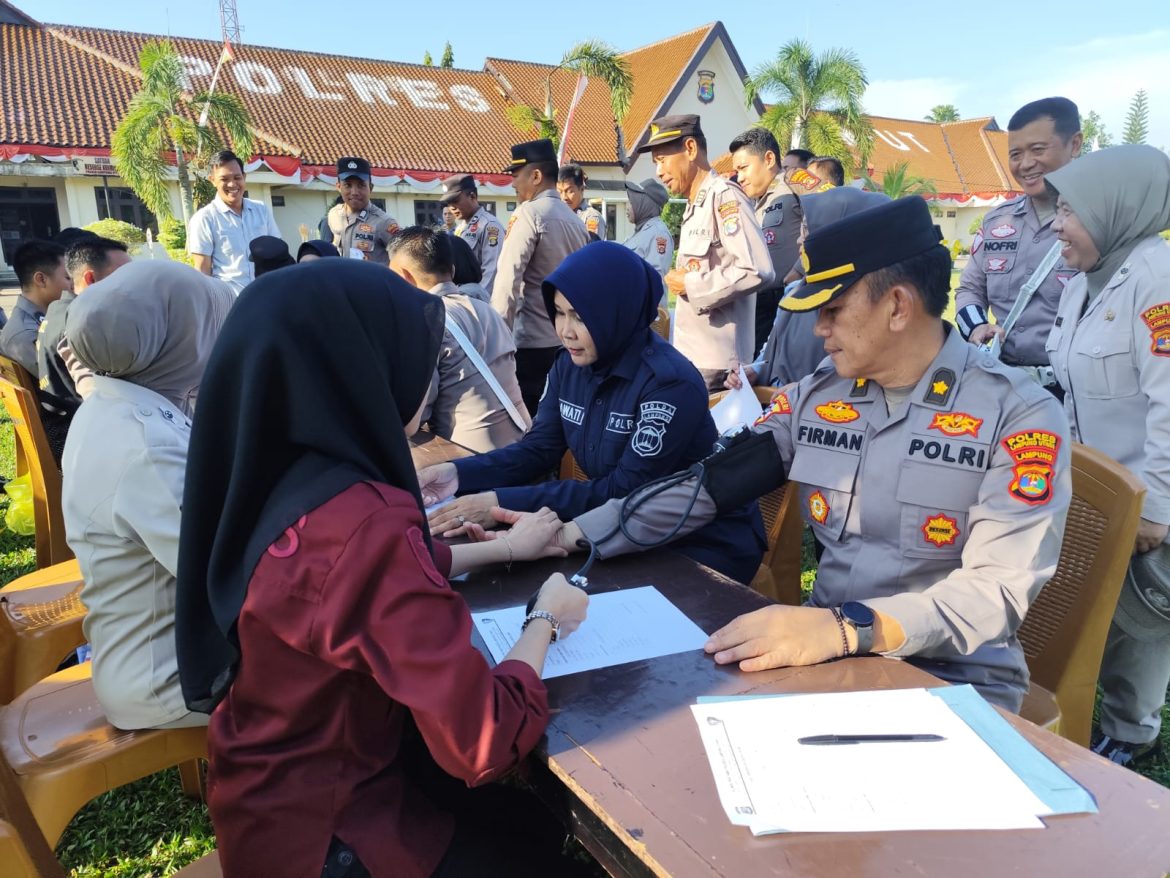 Jelang Hari Bhayangkara ke-80, Sidokkes Polres Lampung Utara Gelar Pemeriksaan Kesehatan Personel