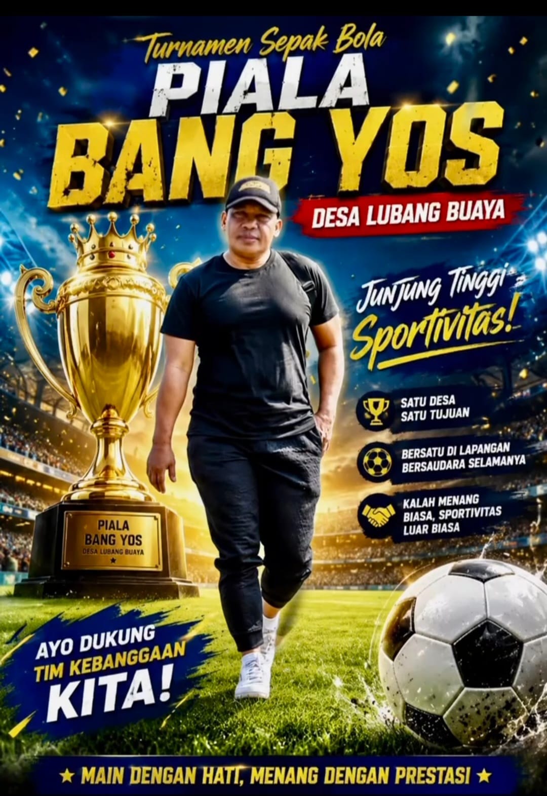 Gelar “Piala Bang Yos” Antar-RW, Kepala Desa Lubang Buaya Maulana Yusup Ajak Warga Jaga Sportivitas