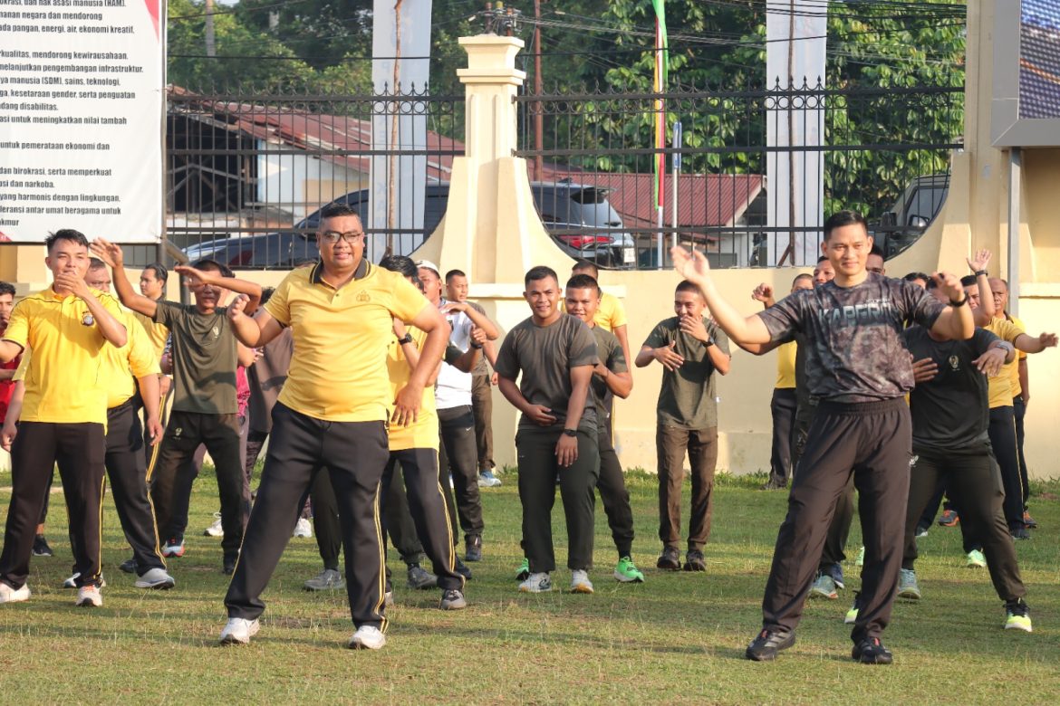 Polres Kampar, Kodim 0313/KPR dan Yonif 132/BS Perkuat Sinergi Lewat Olahraga Bersama Sambut Hari Bhayangkara ke-80