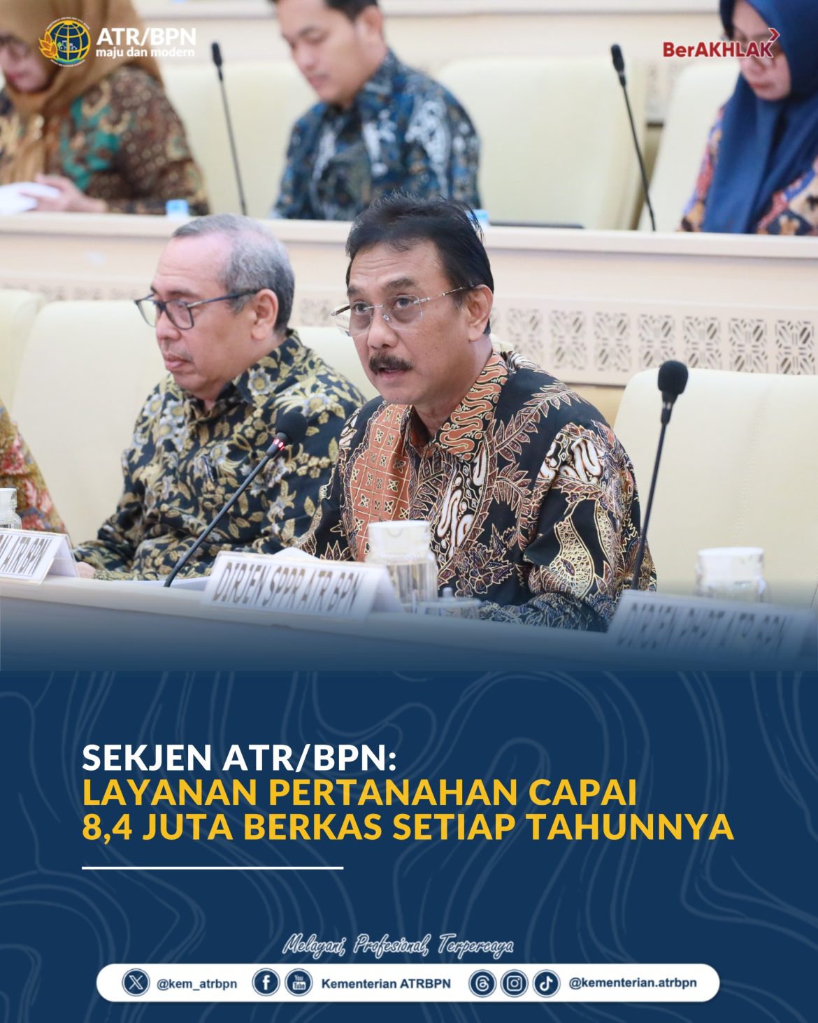 Sekjen ATR/BPN: Layanan Pertanahan Capai 8,4 Juta Berkas Setiap Tahunnya