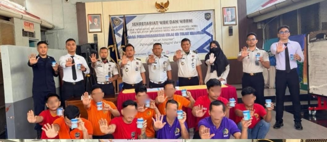 Lapas Kelas IIB Teluk Kuantan Gelar Tes Urine, Seluruh Pegawai dan WBP Hasilnya Negatif
