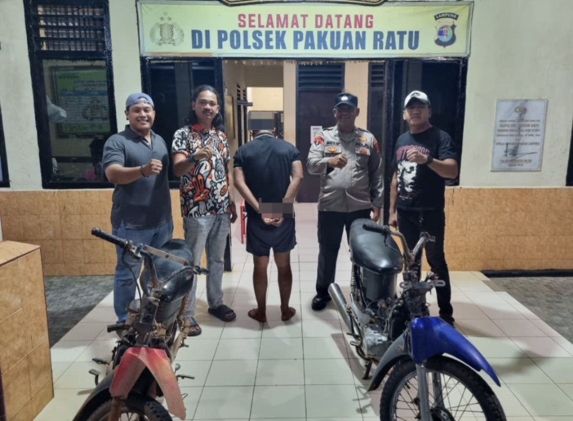 Polsek Pakuan Ratu Bekuk Diduga Pelaku Curi Motor di PSMI