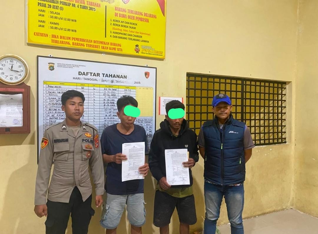 Satpolairud Polres Bangka Barat Tertibkan Tambang Ilegal di Perairan Keranggan Dan Tembelok, 8 Ponton Selam Serta 24 Orang Diamankan