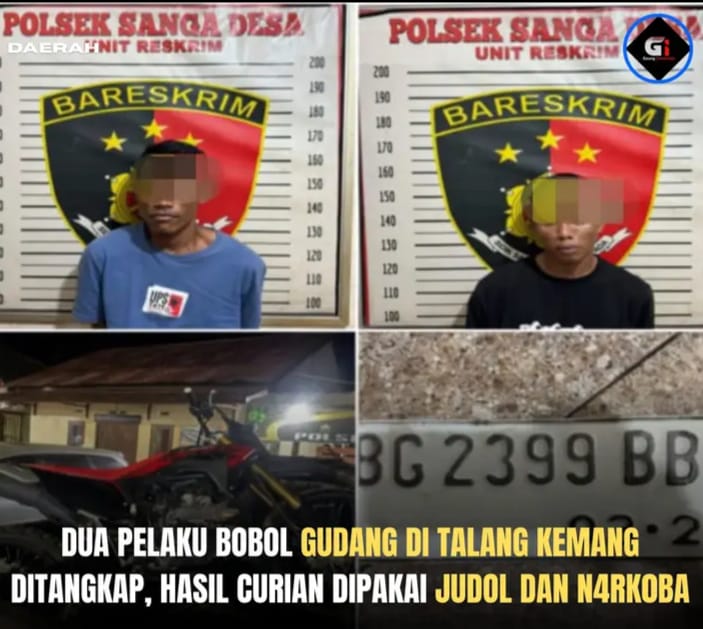 Dua Pelaku Bobol Gudang Di Talang Kemang Di tangkap,Hasil Curian Di Pakai Judol Dan Narkoba