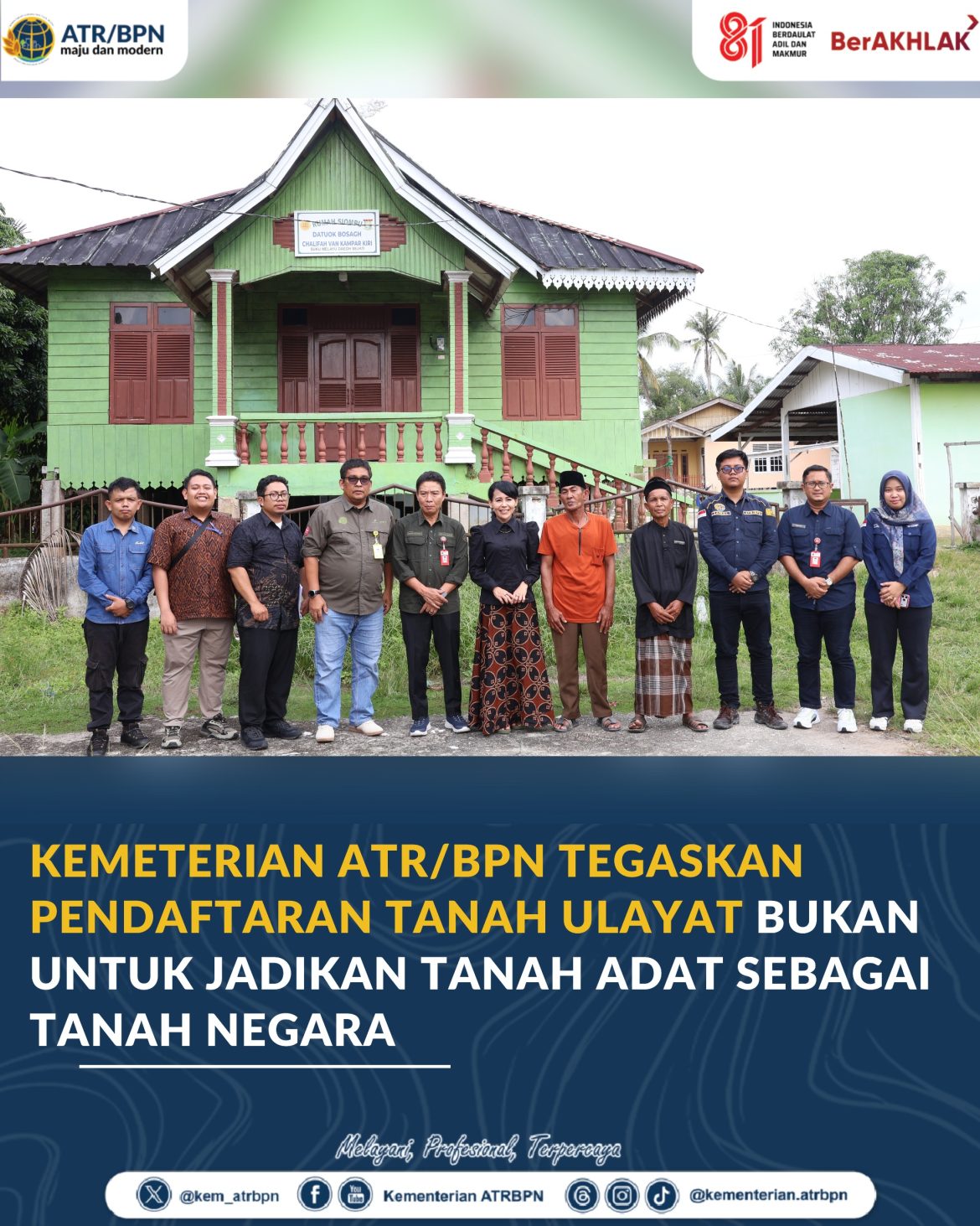 Kementerian ATR/BPN Tegaskan Pendaftaran Tanah Ulayat Bukan untuk Jadikan Tanah Adat sebagai Tanah Negara