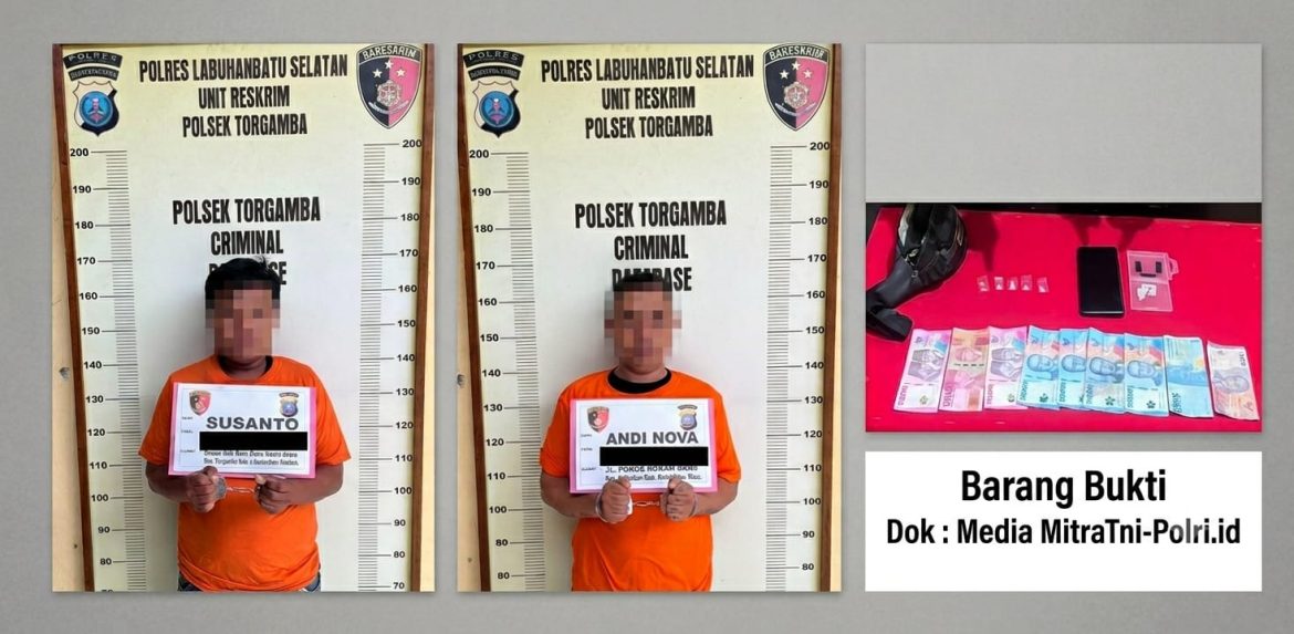 Polsek Torgamba Gulung Dua Pengedar Sabu di Dusun Aek Batu, Satu Pelaku Residivis