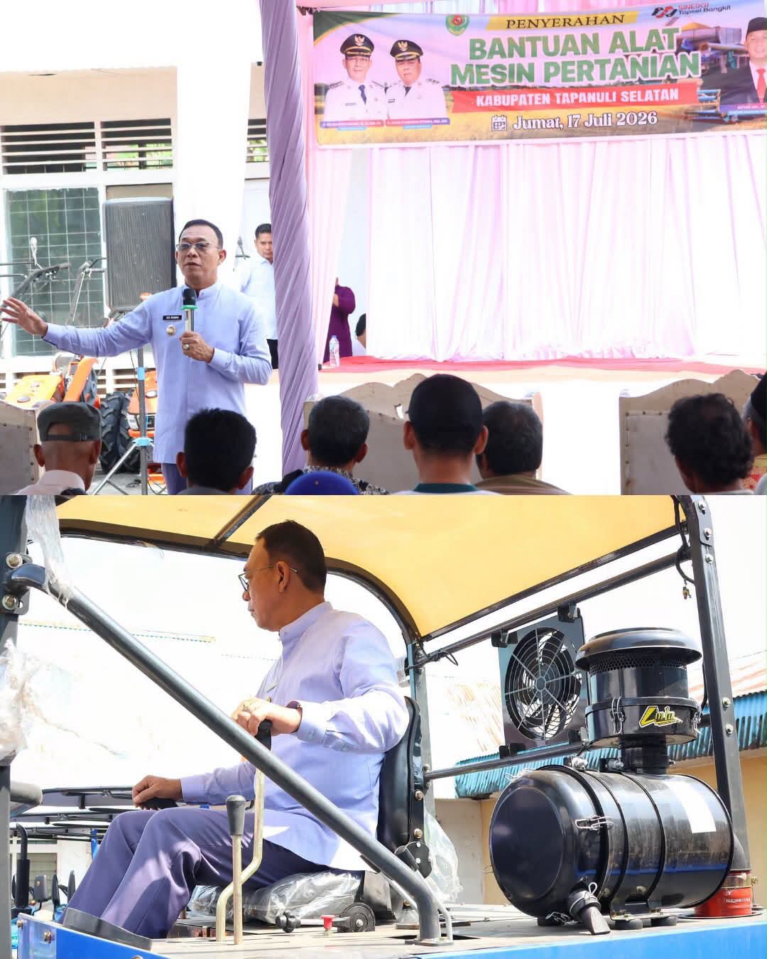 Bupati Tapanuli Selatan Menyerahkan Alat Pertanian kepada Kelompok Tani Tahun 2026