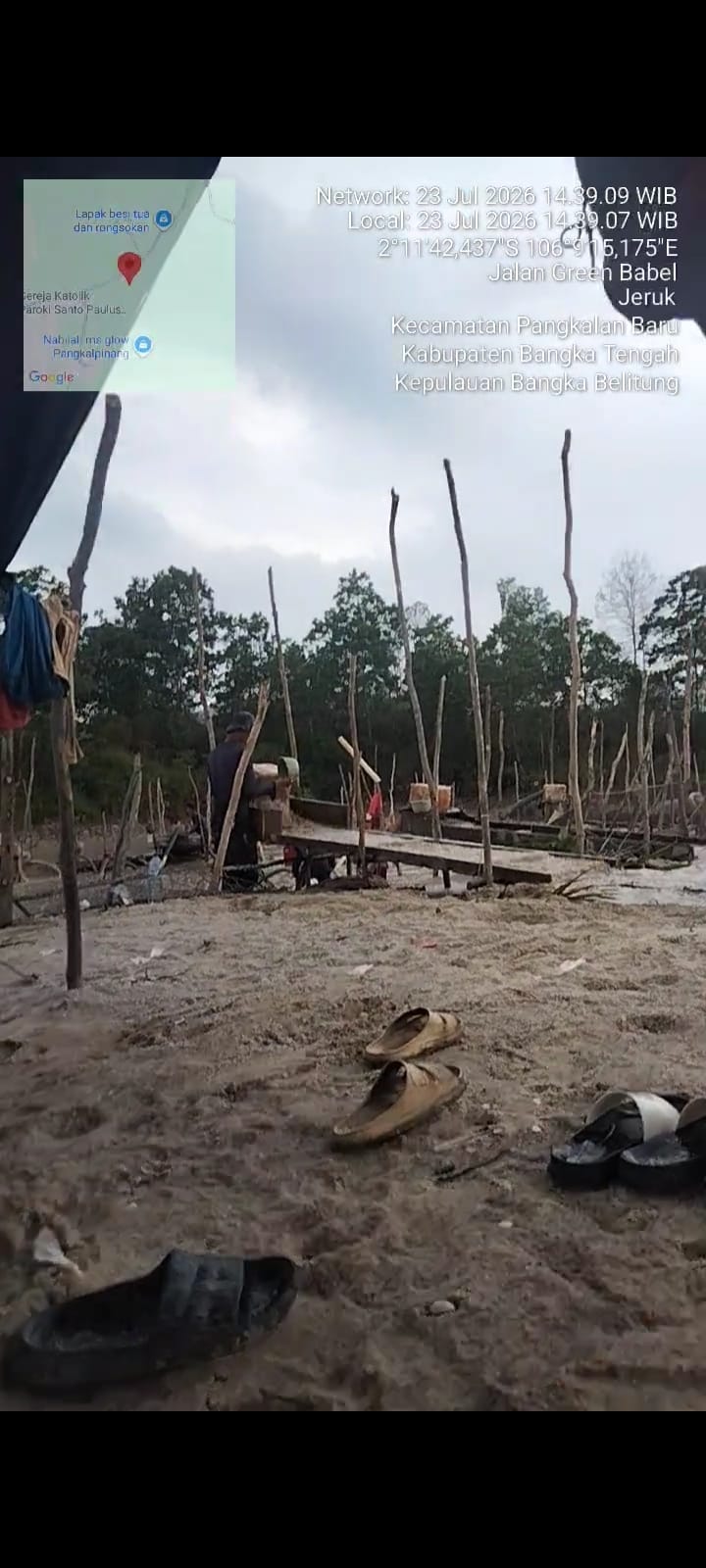 Penambangan Tambang Timah Ilegal Jenis Sebu- Sebu, Didekat Rumah warga Kampung Jeruk Nama Adok Samhin Di Sorot Habis