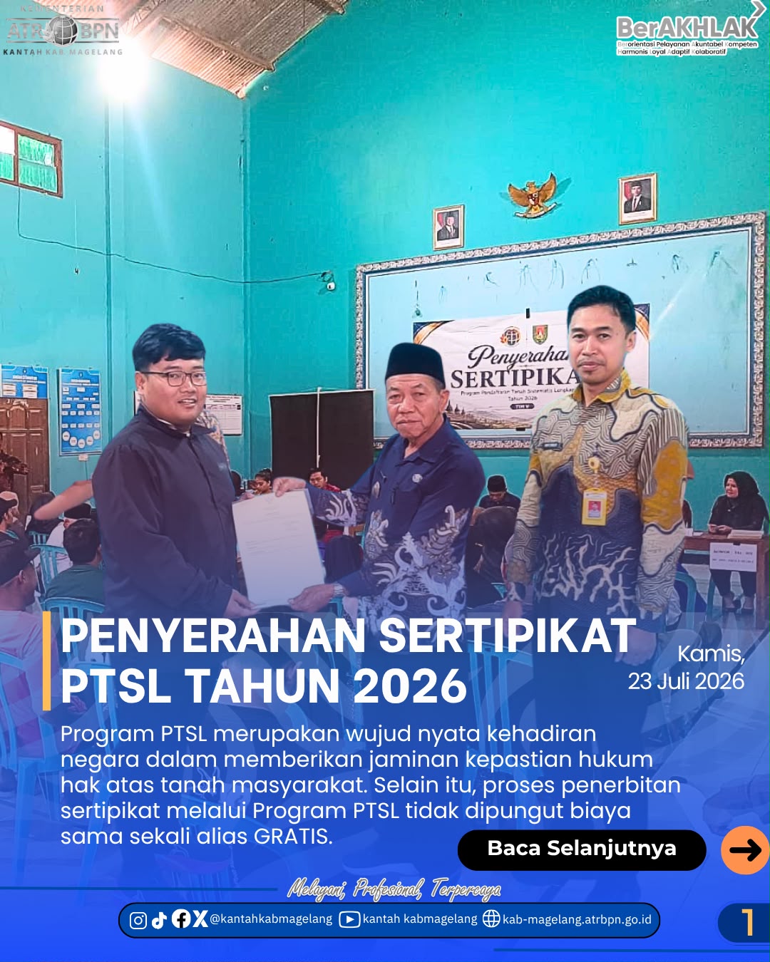 Penyerahan Sertipikat PTSL Tahun 2026