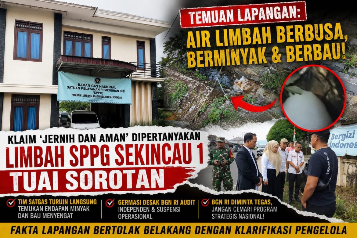 Viral! Klaim Limbah SPPG Sekincau 1 Aman Dipatahkan Temuan Lapangan, GERMASI Desak BGN Suspensi Operasional