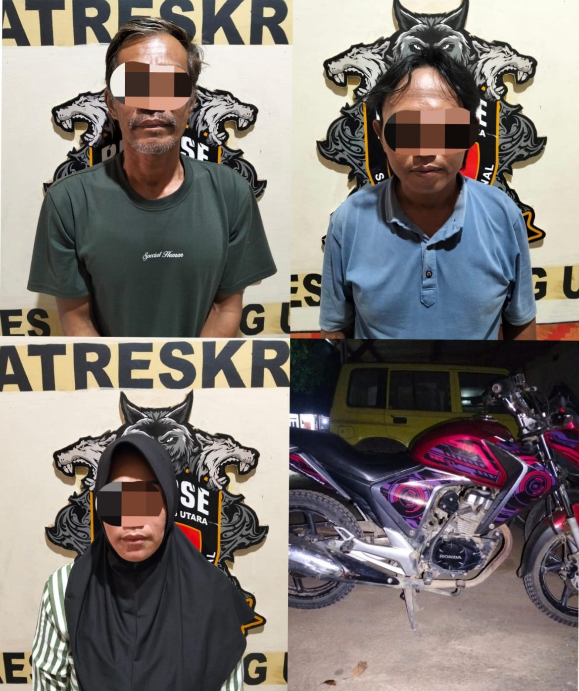 Tim Tekab 308 Presisi Polres Lampung Utara Tangkap Tiga Penadah, Motor Korban Curat Berhasil Ditemukan