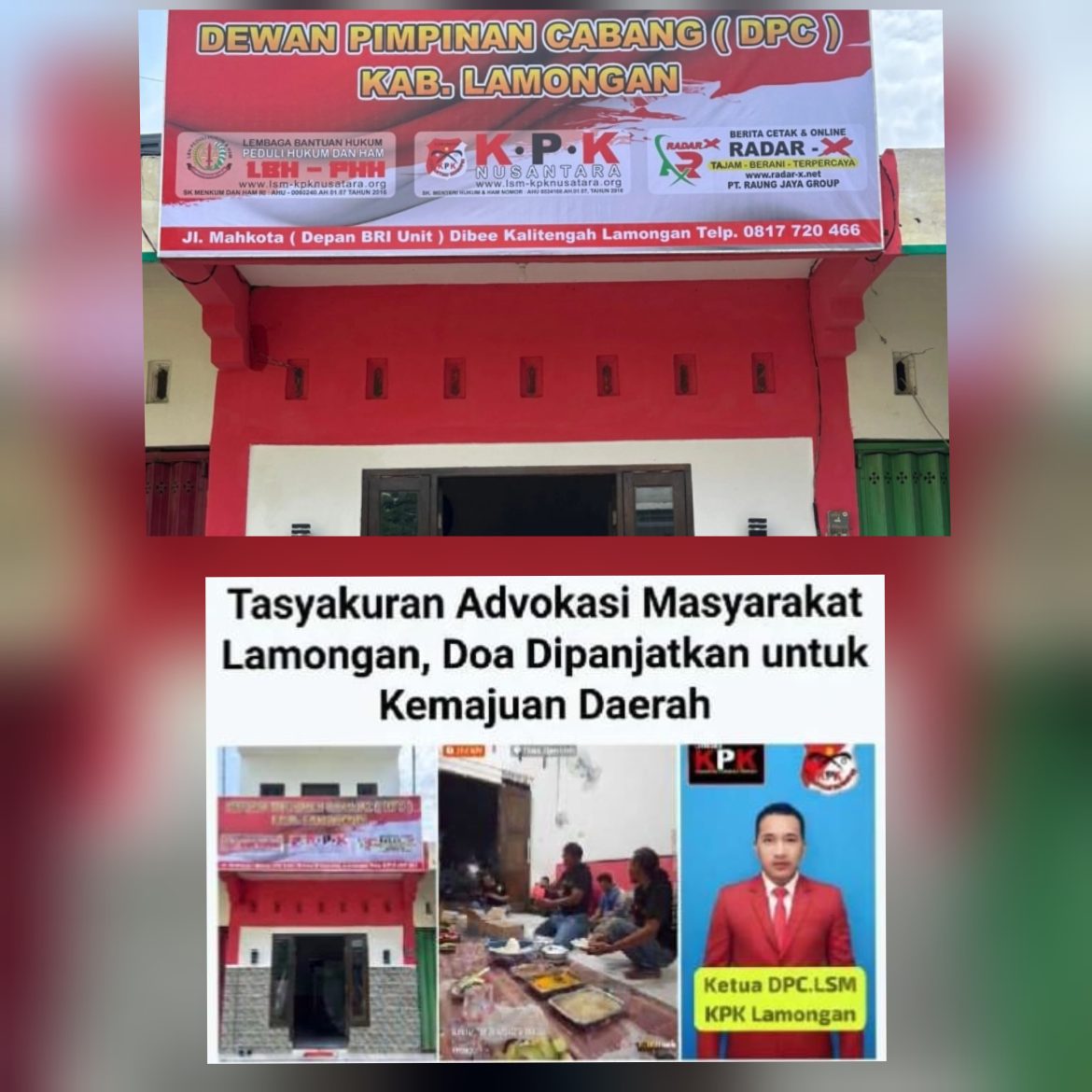 Tasyakuran Advokasi Masyarakat Lamongan, Doa Bersama Dipanjatkan Demi Kemajuan Daerah