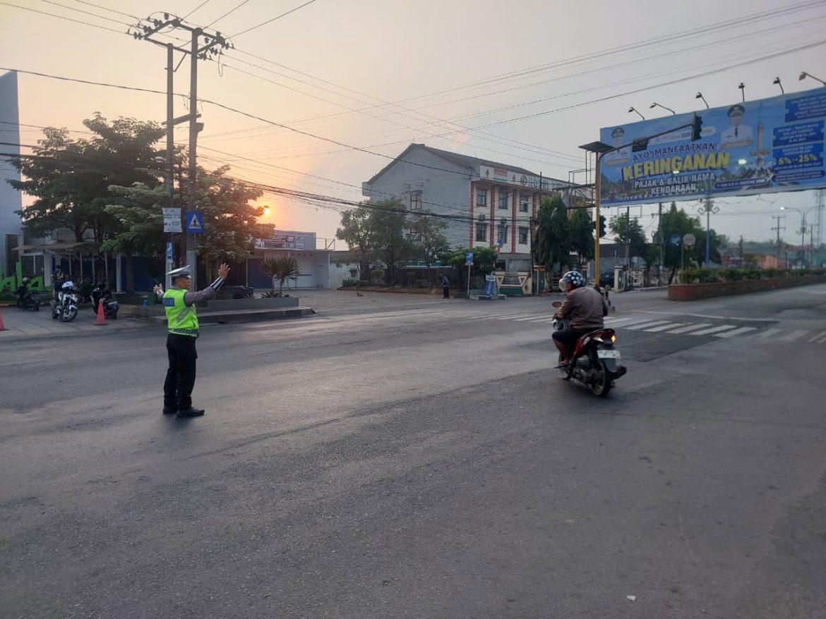 Pastikan Kamseltibcar Lantas Aman dan Lancar, Satlantas Polres Lampung Utara Gelar Gatur 